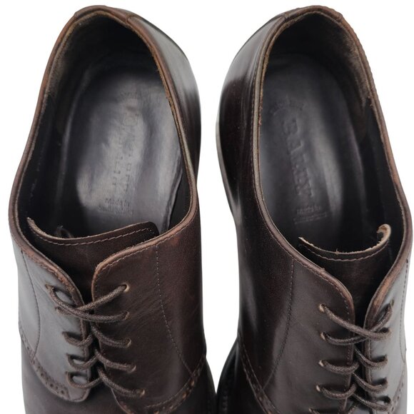 Bally Switzerland Mens Size 10D Dark Brown Leather Dress Shoes Medallion Oxfords - Picture 5 of 10